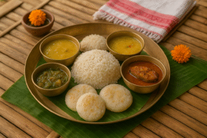 Food and Traditional Assamese Cuisine Captions
