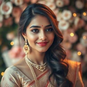 Romantic Captions for Traditional Look for Girl for Instagram