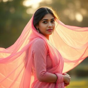 Pink Dupatta Captions
