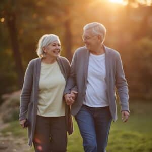 stroke buddy captions Stroke survivor with supportive buddy walking outdoors during recovery, symbolizing hope, healing, and resilience.