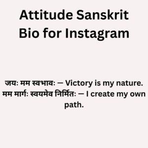sanskrit bio for instagram attitude