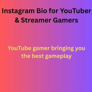 Instagram Bio for YouTuber & Streamer Gamers