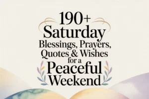 190+ Saturday Blessings, Prayers, Quotes & Wishes for a Peaceful Weekend